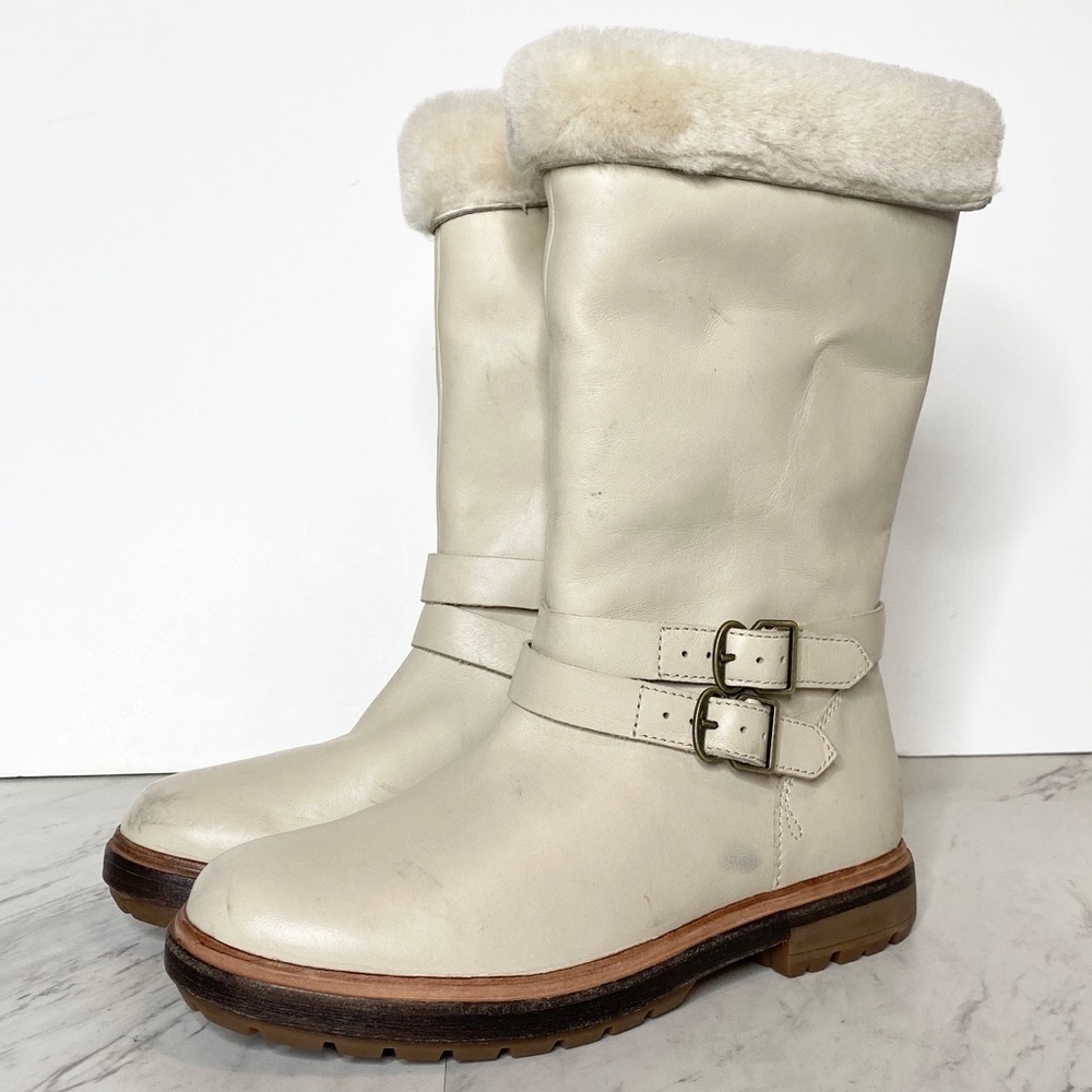 Timberland Riley Flair Pull On Cream Mid Calf Boot 6